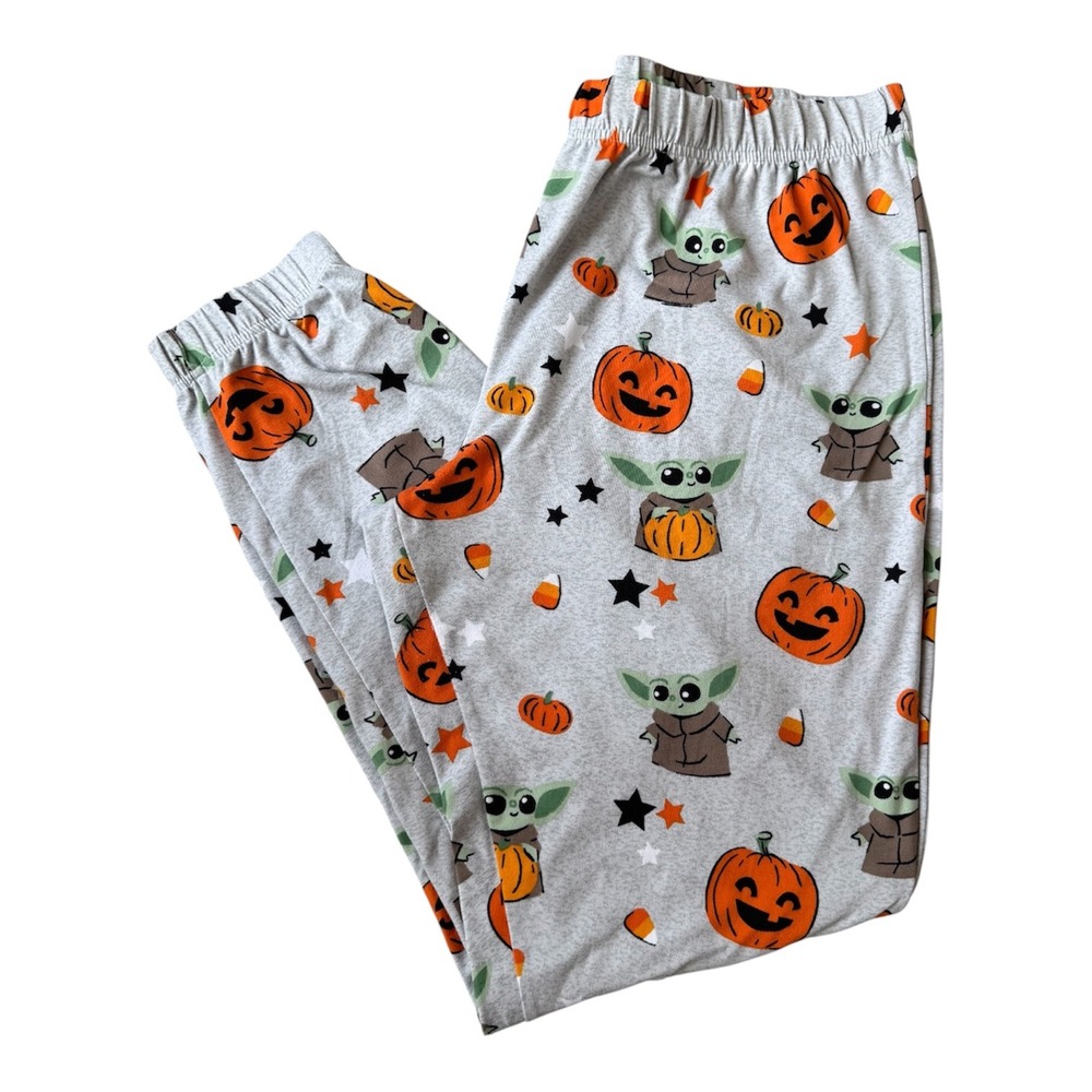 Star Wars Munki Munki Baby Yoda Halloween Bamboo Pajama Joggers L Grogu Pumpkin